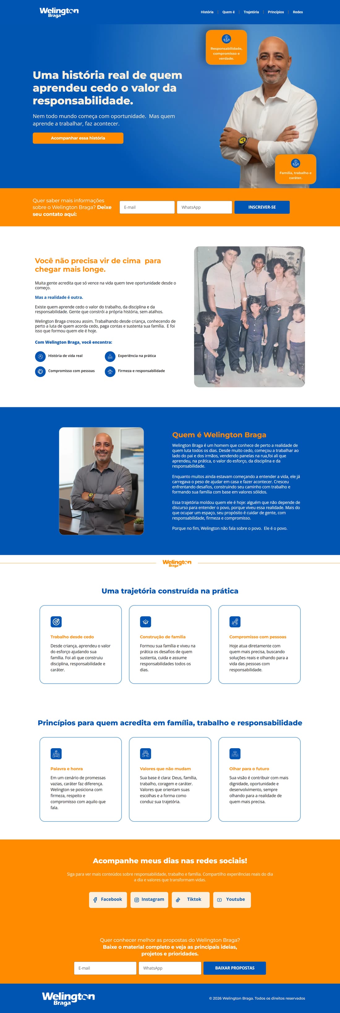 Landing page Welington Braga